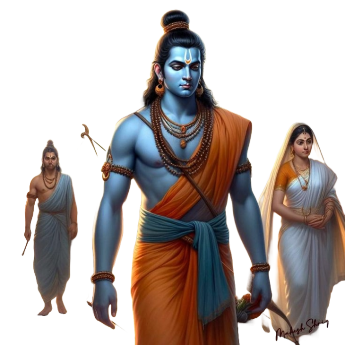Lord Ram Walking AI Generated Iamge afreepngworld